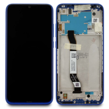 Дисплей (екран) для Xiaomi Redmi Note 8/Note 8 2021, чорний, On-Cell, з передньою панеллю синього кольору, Neptune Blue