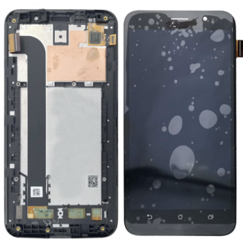 Дисплей (экран) для Asus ZenFone Go ZB552KL + тачскрин, черный, оригинал (Китай) с передней панелью   