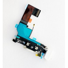 Шлейф для iPhone SE, с разъемом зарядки, с коннектором наушников, с микрофоном, белый, оригинал 