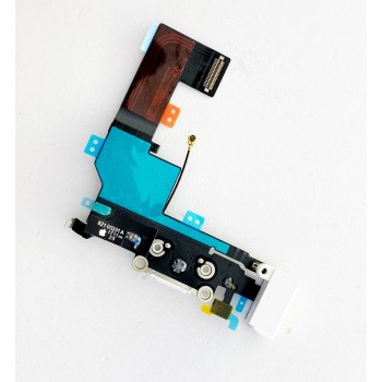 Шлейф для iPhone SE, с разъемом зарядки, с коннектором наушников, с микрофоном, белый, оригинал 