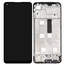 Дисплей (екран) для Oppo A74 4G, чорний, OLED, з передньою панеллю