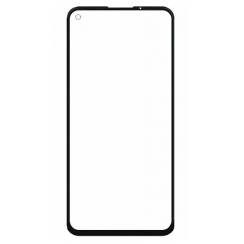 Скло корпусу для Google Pixel 4a 4G, чорне, з OCA-плівкою