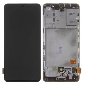Дисплей (экран) для Samsung A415 Galaxy A41 + тачскрин, цвет черный, с рамкой, Original (PRC)