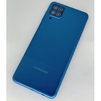 Задняя крышка для Samsung A125F Galaxy A12, синяя, со стеклом камеры