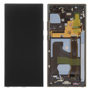 Дисплей (екран) для Samsung N985 Galaxy Note 20 Ultra/N986, чорний, OLED, з широкою рамкою, передньою панеллю, Mysti
