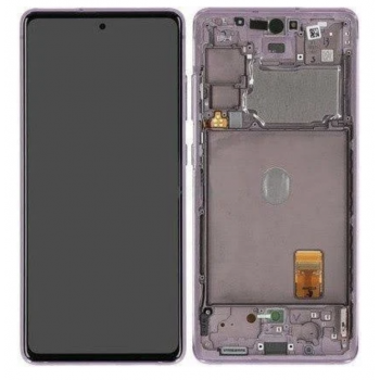 Дисплей (экран) для Samsung G780F Galaxy S20 FE/G781B + тачскрин, черный, Amoled, оригинал, с передней панелью лавандового цвета, Cloud Lavender