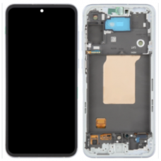 Дисплей (екран) для Xiaomi 14 чорний, OLED, оригінал PRC, з рамкою білого кольору, White