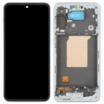 Дисплей (екран) для Xiaomi 14 чорний, OLED, оригінал PRC, з рамкою білого кольору, White