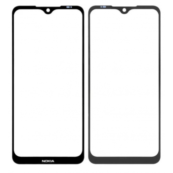 Стекло дисплея Nokia 7.2/Nokia 6.2, черное, с OCA-пленкой