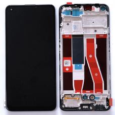 Дисплей (екран) для Oppo A94 4G/Reno 5 Lite, чорний, Amoled, оригінал PRC з передньою панеллю