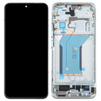 Дисплей (екран) для Xiaomi 14 чорний, OLED, оригінал PRC, з рамкою зеленого кольору, Jade Green