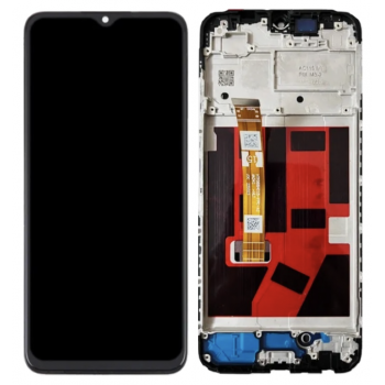 Дисплей (екран) для Oppo A18/A38, чорний, з передньою панеллю, оригінал PRC
