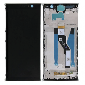 Дисплей (экран) для Sony H4413 Xperia XA2 Plus/H4493 + тачскрин, черный, с передней панелью серебристого