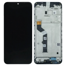 Дисплей (екран) для Motorola XT2083 Moto G9 Play, чорний, оригінал PRC, з передньою панеллю