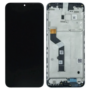 Дисплей (екран) для Motorola XT2083 Moto G9 Play, чорний, оригінал PRC, з передньою панеллю