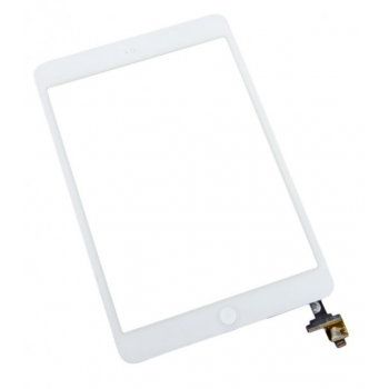 Тачскрин (сенсор) для iPad Mini, iPad Mini 2 Retina, цвет белый, с кнопкой и микросхемой