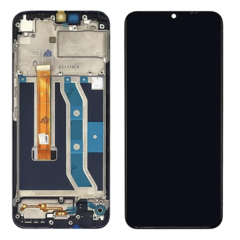 Дисплей (экран) для для Realme C21Y/C25Y + тачскрин, черный, копия хорошего качества, с передней панелью 