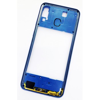 Средняя рамка корпуса Samsung A305F Galaxy A30 2019, синяя 