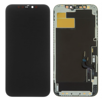 Дисплей (екран) для iPhone 12/12 Pro, чорний, оригінал PRC переклеєне скло
