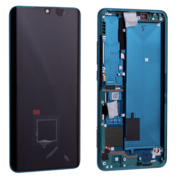 Дисплей (екран) для Xiaomi Mi Note 10/Mi Note 10 Pro, чорний, версія Visionox, Amoled, оригінал PRC переклеєне скло, з передньою панеллю зеленого коль