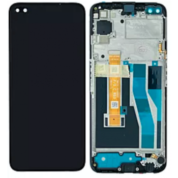 Дисплей (екран) для Realme 6 Pro, чорний, з передньою панеллю, оригінал PRC p/n: 36672C_1051000019