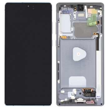 Дисплей (екран) для Samsung N980 Galaxy Note 20 /N981 чорний, TFT, з рамкою сірого кольору, Mystic Gray