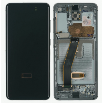 Дисплей (екран) для Samsung G980 Galaxy S20/G981B, чорний, TFT, з передньою панеллю сірого кольору, Cosmic Grey