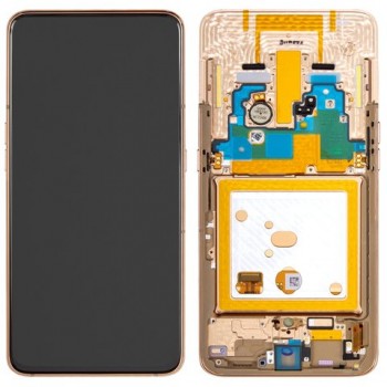 Дисплей (экран) для Samsung A805F/DS Galaxy A80 + тачскрин, золотой в рамке, оригинал