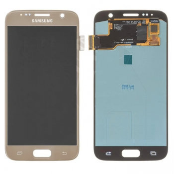 Дисплей (экран) для Samsung G930F Galaxy S7/G930FD + тачскрин, золотой, OLED, копия хорошего качества