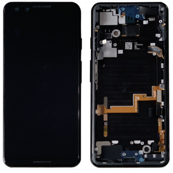 Дисплей (экран) для Google Pixel 3 + тачскрин, черный, OLED, оригинал (Китай) с передней панелью, Just Black 