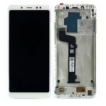 Дисплей (экран) для Xiaomi Redmi Note 5/ Redmi Note 5 Pro + тачскрин, белый, с передней панелью