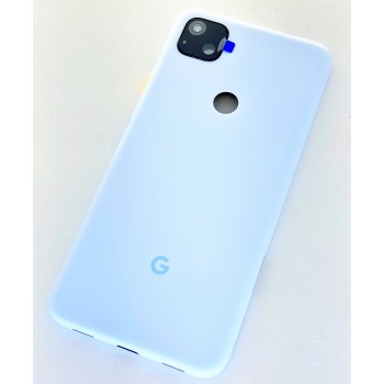 Задняя крышка Google Pixel 4a, голубая, Barely Blue, оригинал (Китай) + стекло камеры 