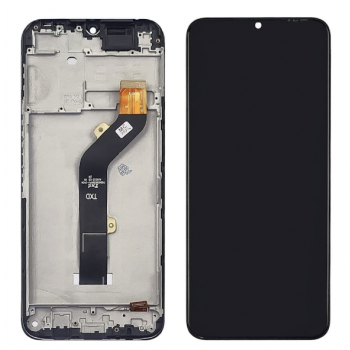 Дисплей (екран) для Tecno Spark 7 KF6 чорний, оригінал PRC, з рамкою