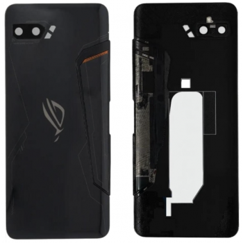 Задняя крышка для Asus ROG Phone 2 ZS660KL, черная, Glossy Black, оригинал (Китай) + стекло камеры 