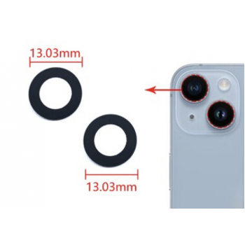 Стекло камеры Apple iPhone 14, iPhone 14 Plus, черное - 2 шт