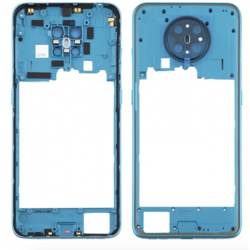 Средняя часть корпуса Nokia 5.3, бирюзовая, Cyan + стекло камеры 