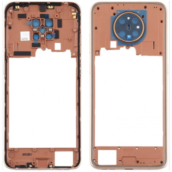 Средняя часть корпуса Nokia 5.3, золотистая, Sand + стекло камеры 