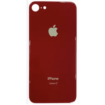 Задняя крышка для iPhone 8, красная,  с большими отверстиями под окошки камер 