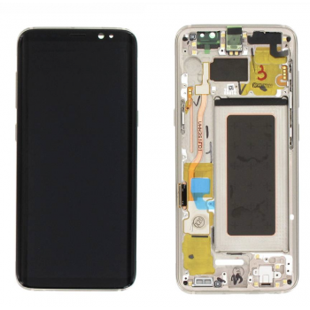 Дисплей (экран) для Samsung G950F Galaxy S8 (2017) + тачскрин, золотистый, с передней панелью, оригинал 