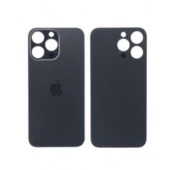 Задня кришка iPhone 14 Pro, чорна, Space Black, з великими отворами під вікна камер, оригінал PRC