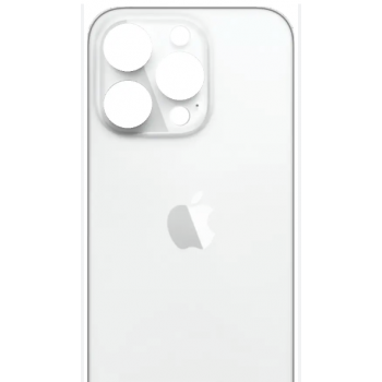 Задня кришка iPhone 14 Pro Max, біла, Silver, з великими отворами під вікна камер, оригінал PRC