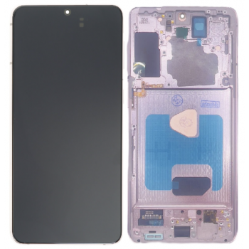 Дисплей (екран) для Samsung G996 Galaxy S21+ 5G чорний, OLED, з рамкою фіолетового кольору, Phantom Violet