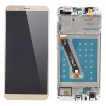 Дисплей (экран) для Huawei P Smart (FIG-L31/FIG-LX1)/Enjoy 7s + тачскрин, золотистый, с передней панелью