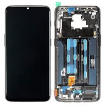 Дисплей (экран) для OnePlus 6T A6013 + touchscreen, черный, OLED, с передней панелью, Mirror Black 