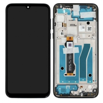 Дисплей (экран) для Motorola XT2019 Moto G8 Plus + тачскрин, черный, с передней панелью 