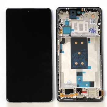 Дисплей (экран) для Xiaomi 11T/11T Pro + тачскрин, черный, Amoled, оригинал (Китай), с передней панелью серого цвета, Meteorite Gray 