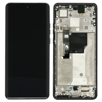 Дисплей (екран) для Motorola XT2307-1 Edge 40 Neo чорний, P-OLED, оригінал PRC, з рамкою, Black