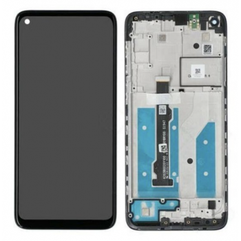 Дисплей (экран) для Motorola XT2045 Moto G8 + тачскрин, черный, с передней панелью 