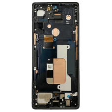 Дисплей (екран) для LG G900EM Velvet 5G, версія USA, чорний, P-OLED, оригінал PRC переклеєне скло, з передньою панеллю
