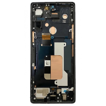 Дисплей (екран) для LG G900EM Velvet 5G, версія USA, чорний, P-OLED, оригінал PRC переклеєне скло, з передньою панеллю